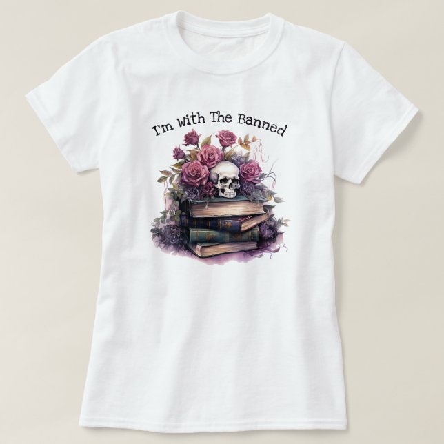 I'm With The Banned, Book Lover T-Shirt (Design Front)