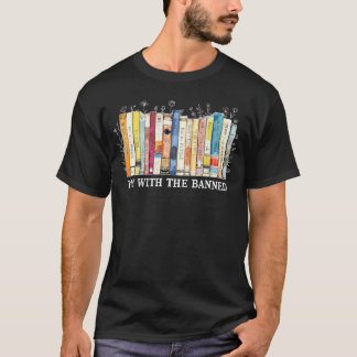 Im With The Banned Book Reading Teacher Floral Boo T-Shirt