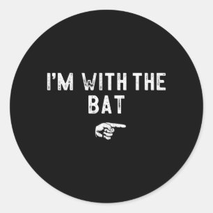 Im With The Bat Matching Lazy Costume Halloween Classic Round Sticker