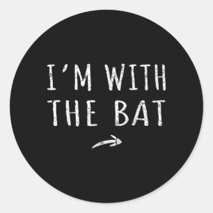 Im With The Bat Matching Lazy Halloween Costume Classic Round Sticker