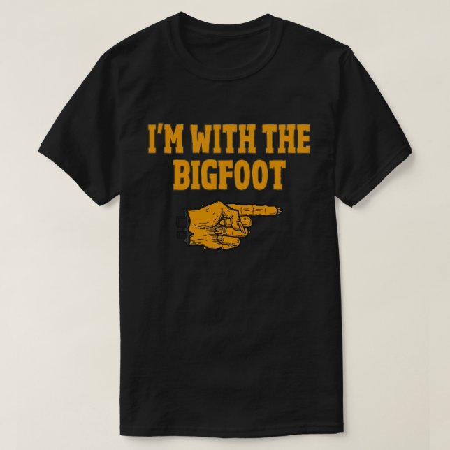 I'm With The Bigfoot Funny Couple Halloween T-Shirt (Design Front)