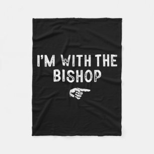 Im With The Bishop Matching Lazy Costume Halloween Fleece Blanket