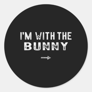 Im With The Bunny Costume Matching Lazy Halloween Classic Round Sticker