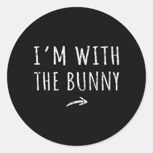 Im With The Bunny Matching Lazy Halloween Costume Classic Round Sticker