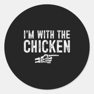 I'm With The Chicken Easy Costume Halloween Couple Classic Round Sticker