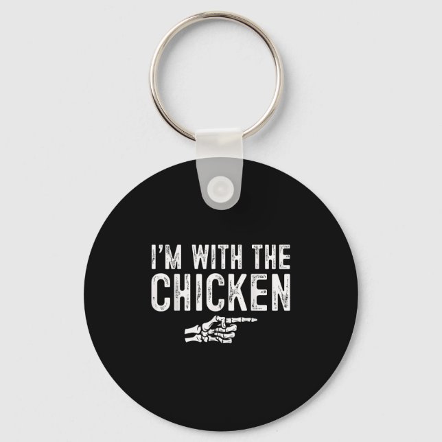 I'm With The Chicken Easy Costume Halloween Couple Key Ring (Front)