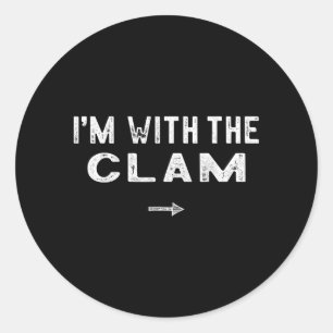 Im With The Clam Costume Matching Lazy Halloween Classic Round Sticker