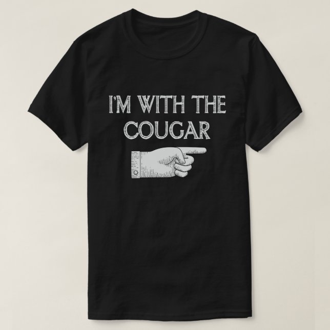 I'm With The Cougar Funny Couple Halloween Costume T-Shirt (Design Front)