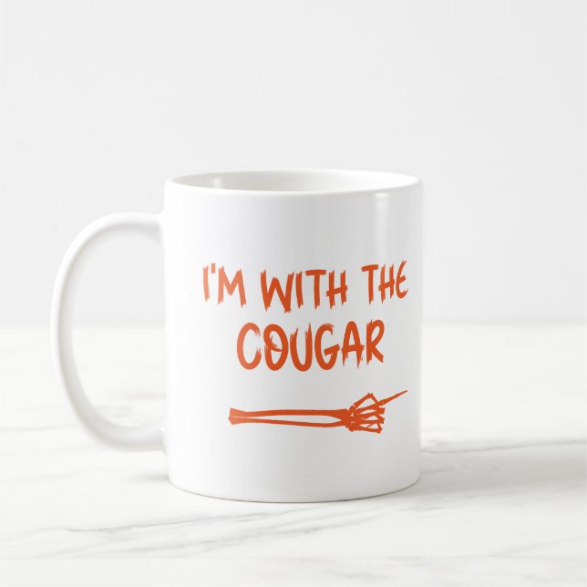 I'm with the Cougar Humour Halloween Birthday Gift Coffee Mug (Left)