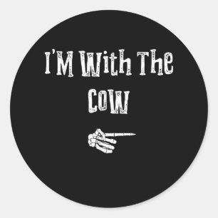 I'm With The Cow Farmer Gift Classic Round Sticker
