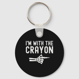 I'm With The Crayon Funny Skeleton Halloween Coupl Key Ring
