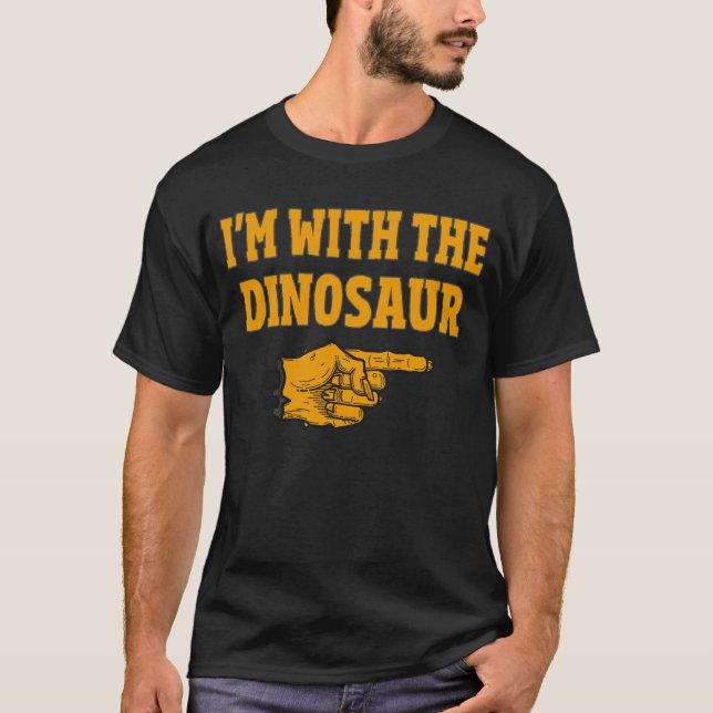 I'm With The Dinosaur Matching Halloween Costume T-Shirt (Front)