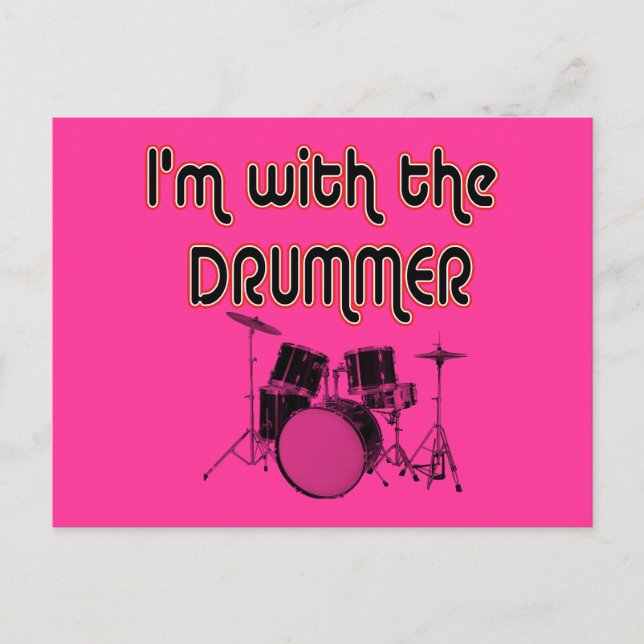 I'M WITH THE DRUMMER POSTCARD (Front)