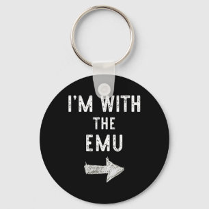 I'm With The Emu Costume Halloween Matching Couple Key Ring