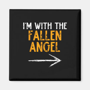 I'm With The Fallen Angel Costume Halloween Couple Magnet