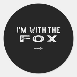Im With The Fox Costume Matching Lazy Halloween Classic Round Sticker