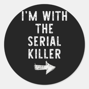 Im with The Funny Halloween Couple Costume Classic Round Sticker