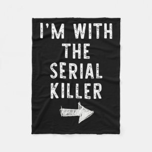 Im with The Funny Halloween Couple Costume Fleece Blanket
