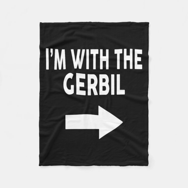 Im with The Gerbil Halloween Gerbil Fleece Blanket (Front)