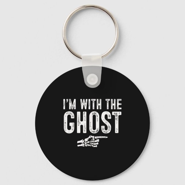 I'm With The Ghost Easy Costume Halloween Couples  Key Ring (Front)