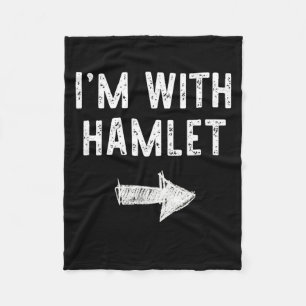 Im with The Hamlet Funny Halloween Couple Costume Fleece Blanket