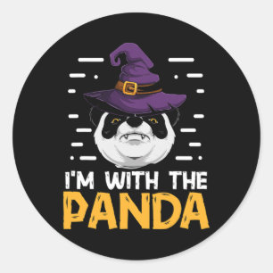 I'm With The Panda Funny Couple Matching Panda Bea Classic Round Sticker