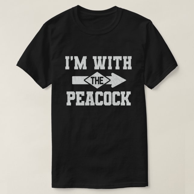 I'm With The Peacock Matching Halloween Costume T-Shirt (Design Front)