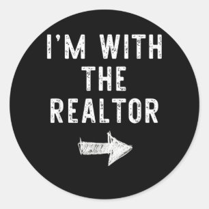 Im with The Realtor Funny Halloween Couple Costume Classic Round Sticker