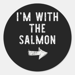 Im with The Salmon Funny Halloween Couple Costume Classic Round Sticker