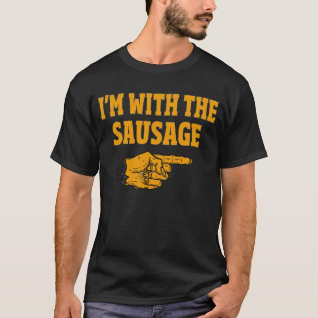 I'm With The Sausage Funny Couple Halloween T-Shirt (Front)