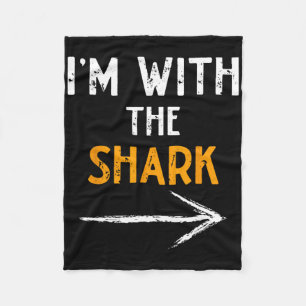 I'm With The Shark Costume Halloween Couple Matchi Fleece Blanket