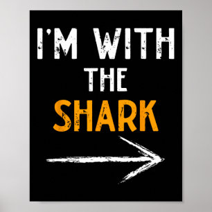 I'm With The Shark Costume Halloween Couple Matchi Poster