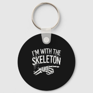 I'm With The Skeleton Funny Halloween Costume  Key Ring