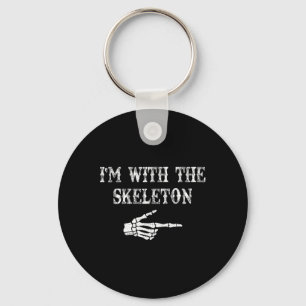 I'm With The Skeleton Hand Halloween Couple Costum Key Ring