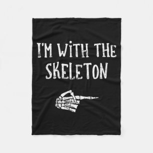 I'm With The Skeleton Matching Couple Costume Hall Fleece Blanket