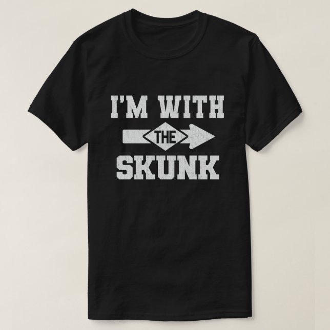 I'm With The Skunk Funny Couple Halloween Costume T-Shirt (Design Front)