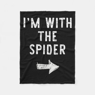 Im With The Spider Funny Halloween Couple Costume Fleece Blanket