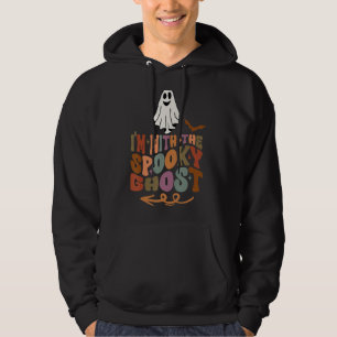 I'm With The Spooky Scary Ghost Cool Groovy Retro  Hoodie