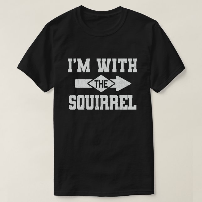 I'm With The Squirrel Funny Couple Halloween T-Shirt (Design Front)