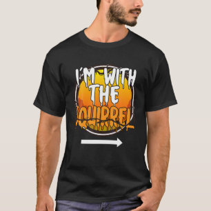 I'm With The Squirrel Funny Lazy Halloween Couple T-Shirt