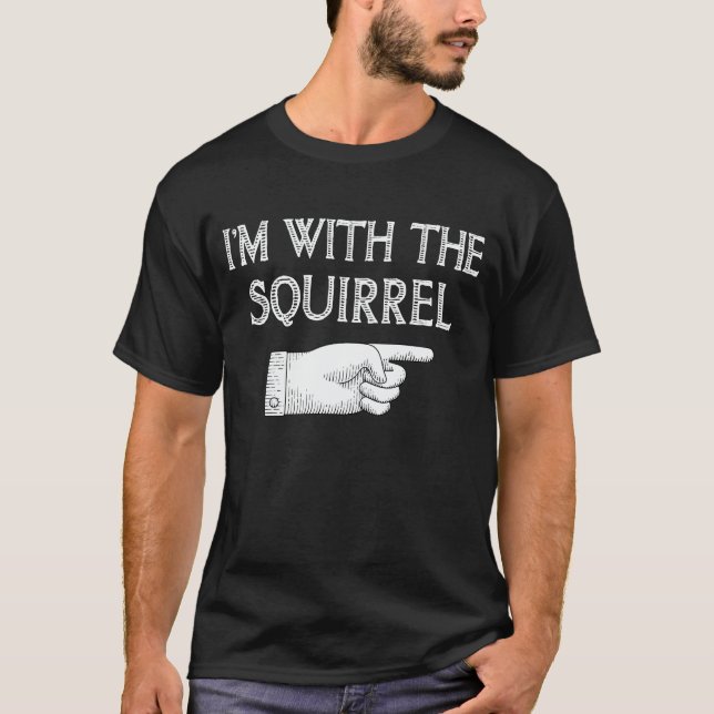 I'm With The Squirrel Funny Matching Halloween T-Shirt (Front)