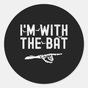 I'm With The T Funny Skeleton Halloween Matching C Classic Round Sticker