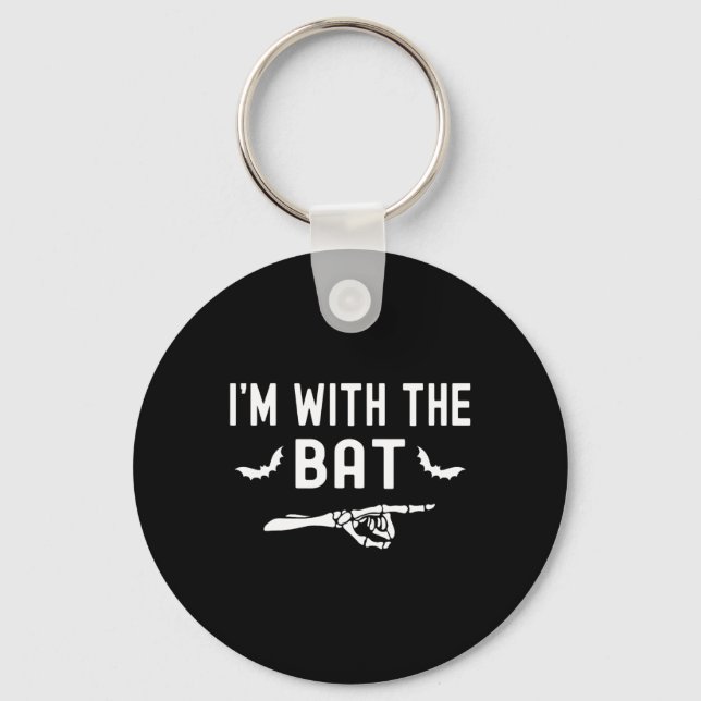 I'm With The T Funny Skeleton Halloween Matching C Key Ring (Front)