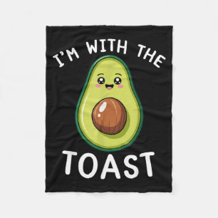Im with The Toast Cute Avocado Halloween Costume Fleece Blanket