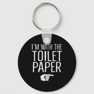 I'm With The Toilet Paper Matching Costume Hallowe Key Ring