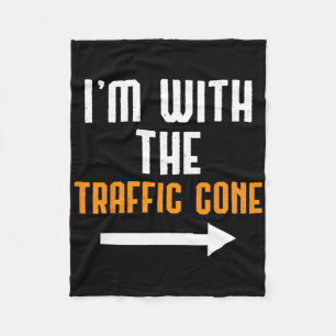I'm With The Traffic Cone Costume Funny Halloween Fleece Blanket