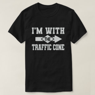 I'm With The traffic Cone Funny Couple Halloween T-Shirt
