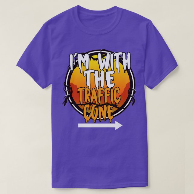 Im With The Traffic Cone Funny Lazy Halloween Cost T-Shirt (Design Front)