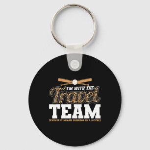 I'm With The Travel Team Leopard Sell Mom  Key Ring