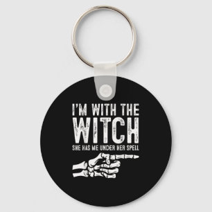 I'm With The Witch Funny Halloween Couple Costume  Key Ring
